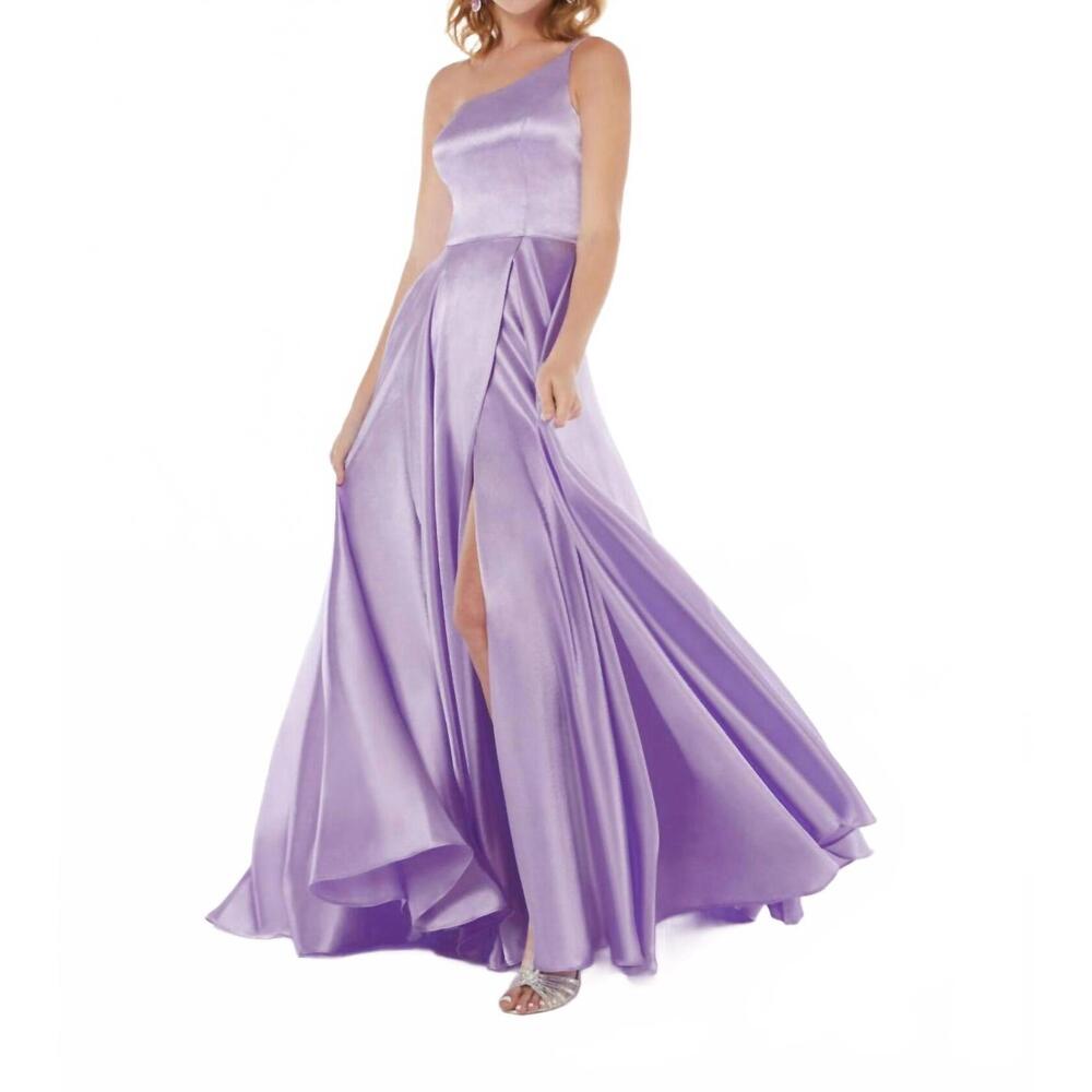 NEW HOUSE OF WU one shoulder a-line gown in lilac
